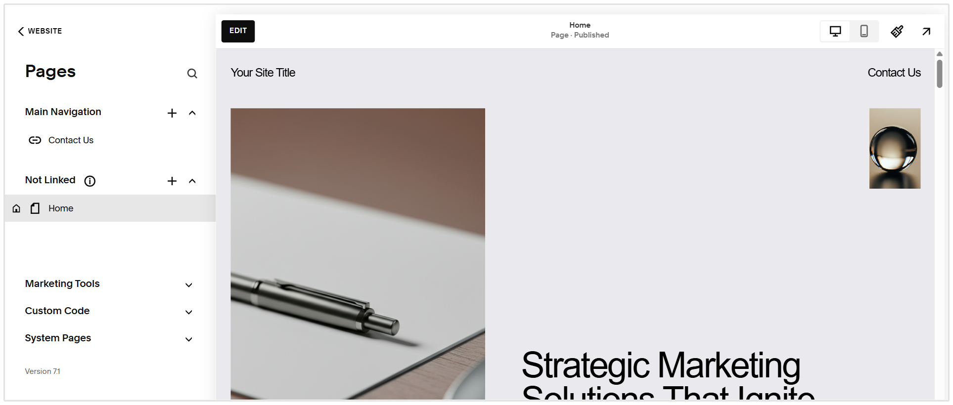 Squarespace Pages